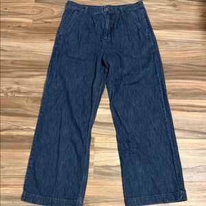 J Crew Jeans Womens 29 Blue Wide Leg Baggy Pleated Trouser Jeans Casual Y2K